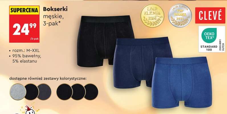 Bokserki męskie, 3-pak