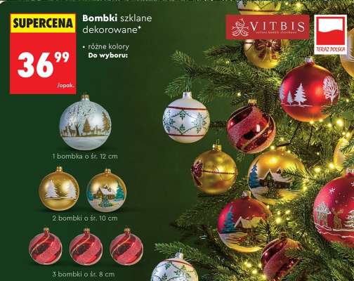 Bombki szklane dekorowane