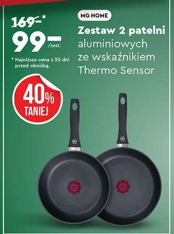 Zestaw 2 patelni aluminiowych ze wskaźnikiem Thermo Sensor