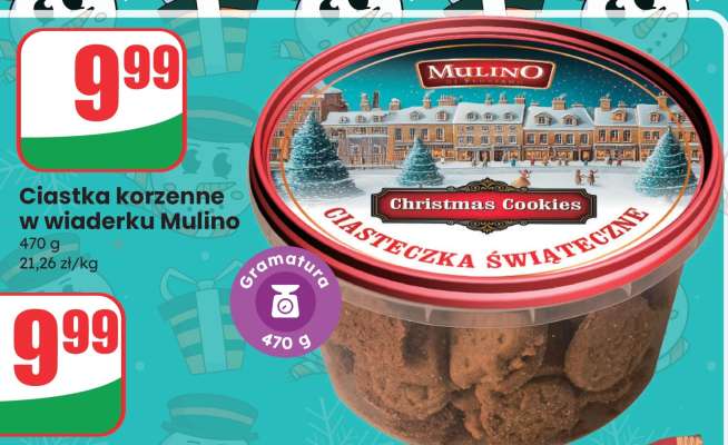 Ciastka korzenne w wiaderku Mulino