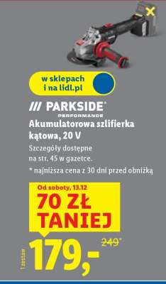 Akumulatorowa szlifierka kątowa 20 V