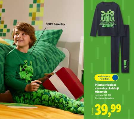 Piżama chłopięca z bawełny z kolekcji Minecraft