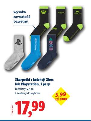 Skarpetki z kolekcji Xbox lub Playstation, 3 pary