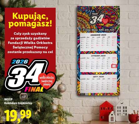 WOŚP Kalendarz trójdzielny