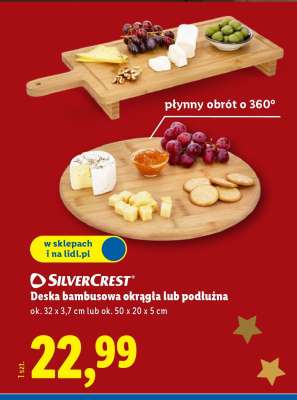 SilverCrest Deska bambusowa okrągła lub podłużna