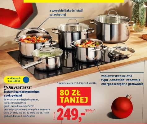 SilverCrest Zestaw 5 garnków premium z pokrywkami