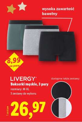 LIVERGY Bokserki męskie, 3 pary