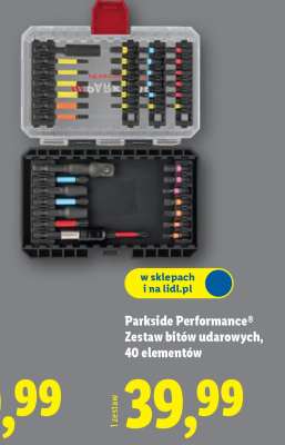 Parkside Performance® Zestaw bitów udarowych, 40 elementów
