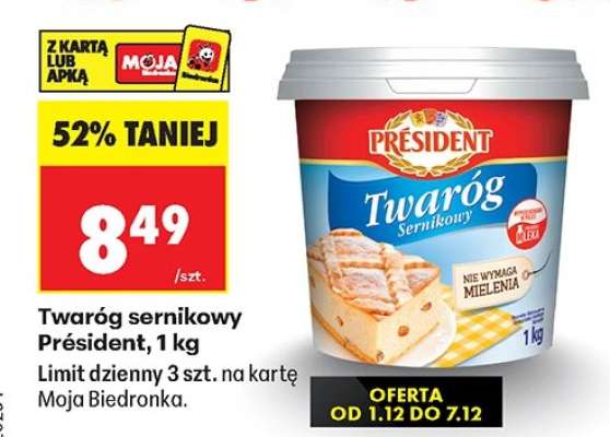Twaróg sernikowy PRÉSIDENT 1 kg