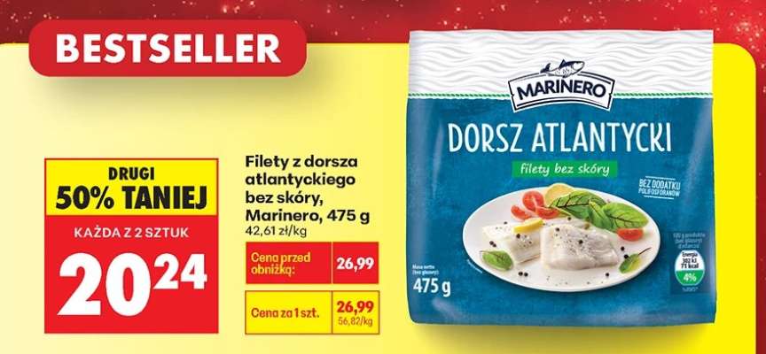 Filety z dorsza atlantyckiego bez skóry Marinero , 475 g