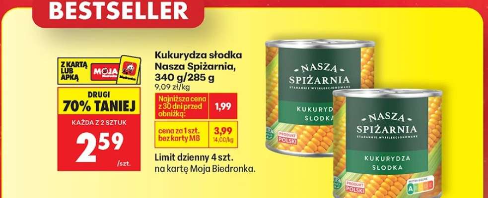 Kukurydza słodka Nasza Spiżarnia 340 g 285 g