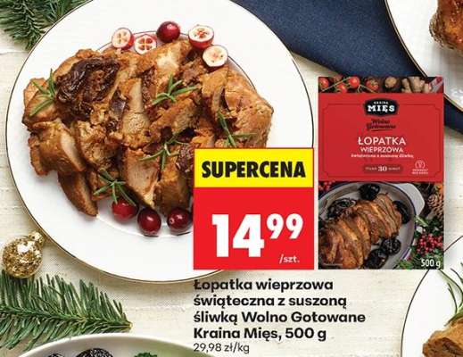 Łopatka wieprzowa świąteczna z suszoną śliwka Wolno Gotowane Kraina Mięs , 500 g
