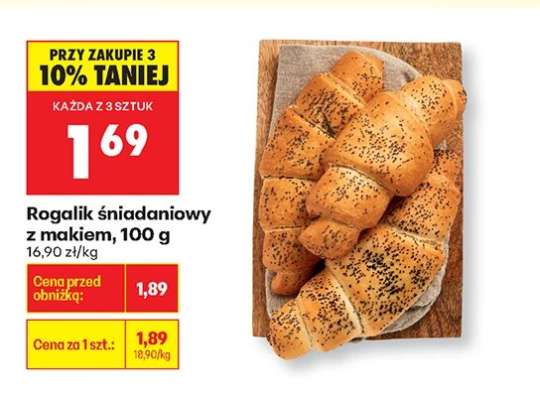 Rogalik śniadaniowy z makiem, 100 g