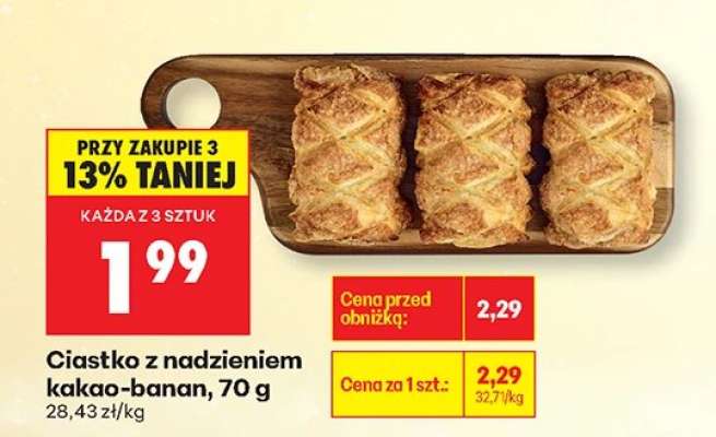 Ciastko z nadzieniem kakao-banan, 70 g