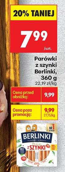 Parówki z szynki Berlinki, 360 g