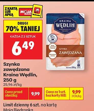 Szynka zawędzana Kraina Wędlin 250 g