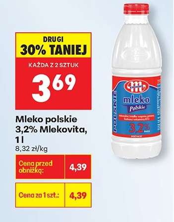 Mleko polskie 3,2% Mlekovita, 1l