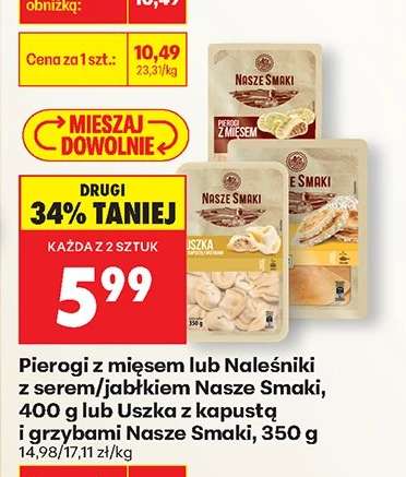 Pierogi z mięsem lub Naleśniki z serem/jabłkiem Nasze Smaki, 400 g lub Uszka z kapustą i grzybami Nasze Smaki, 350 g