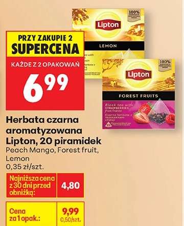 Herbata czarna aromatyzowana Lipton, 20 piramidek