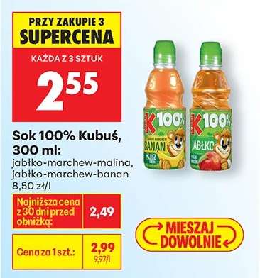 Sok 100% Kubuś, 300 ml
