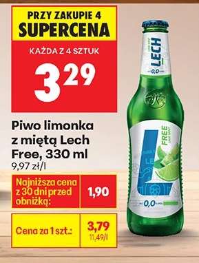 Piwo limonka z miętą Lech Free, 330 ml