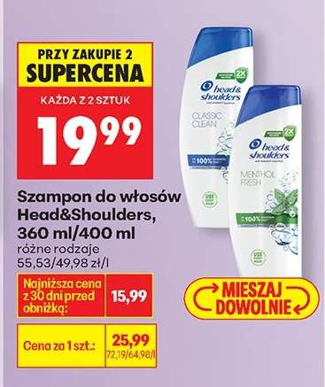 Szampon do włosów Head Shoulders 360 ml 400 ml
