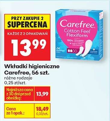 Wkładki higieniczne Carefree 56 szt
