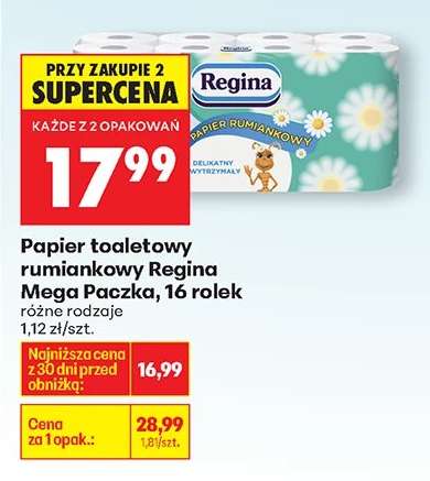 Papier toaletowy rumiankowy Regina Mega Paczka , 16 rolek