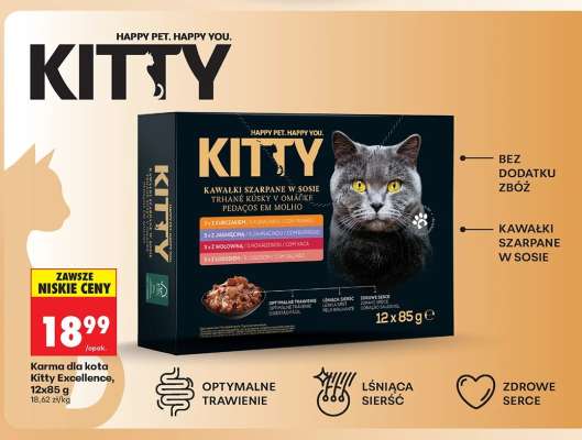 Karma dla kota Kitty Excellence, 12x85 g