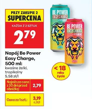 Napój Be Power Easy Charge, 500 ml