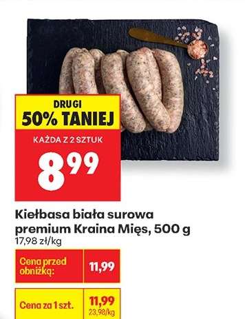 Kielbasa biała surowa premium Kraina Mięs 500 g