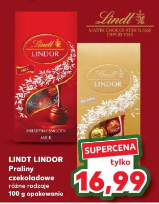 LINDT LINDOR Praliny czekoladowe różne rodzaje 100 g opakowanie