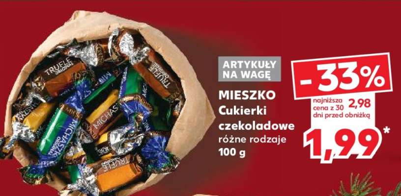 MIESZKO Cukierki czekoladowe różne rodzaje 100 g