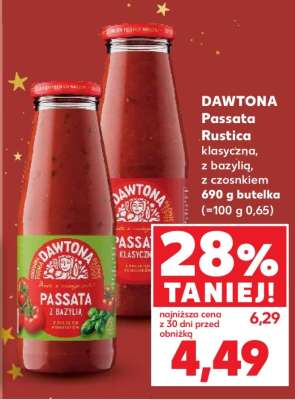 DAWTONA Passata Rustica klasyczna, z bazylią, z czosnkiem 690 g butelka