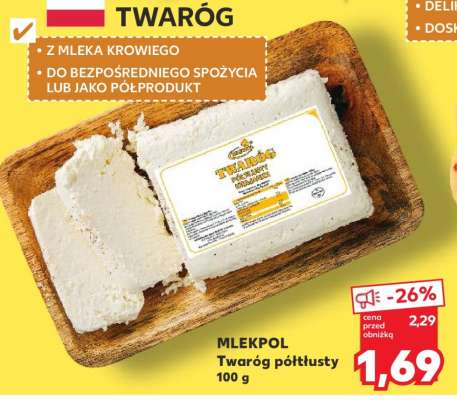 MLEKPOL Twaróg półtłusty 100 g
