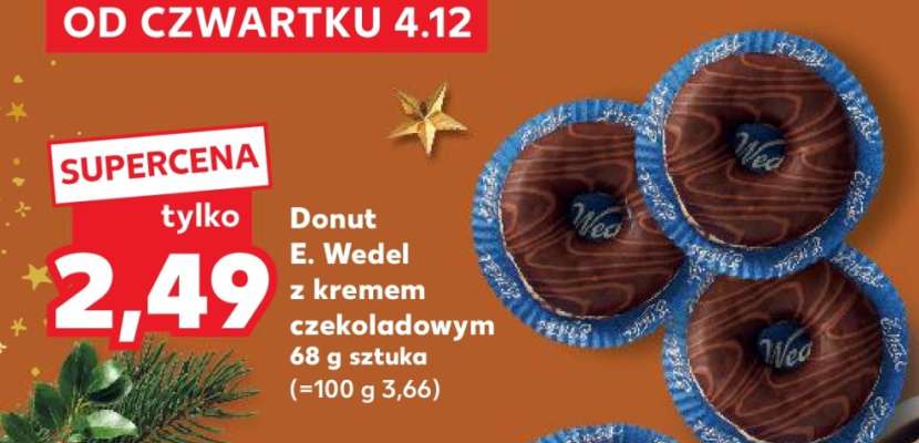 Donut E. Wedel z kremem czekoladowym