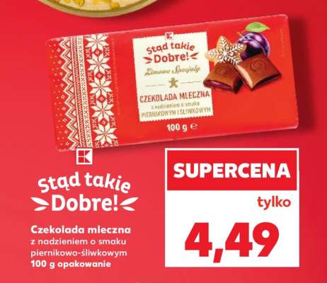 Czekolada mleczna z nadzieniem o smaku piernikowo-śliwkowym 100 g opakowanie