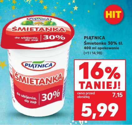 PIĄTNICA Śmietanka 30% tł.