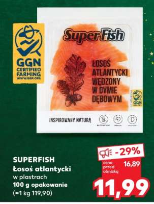 SUPERFISH Łosoś atlantycki w plastrach 100 g opakowanie (=1 kg 119,90)