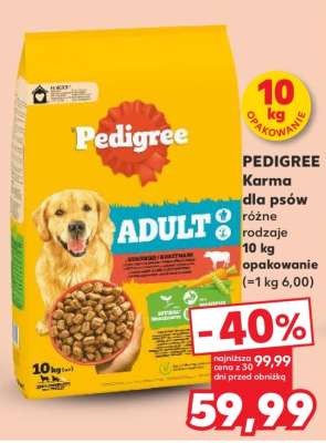 PEDIGREE Karma dla psów różne rodzaje 10 kg opakowanie