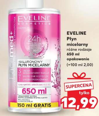 EVELINE Płyn micelarny różne rodzaje 650 ml opakowanie