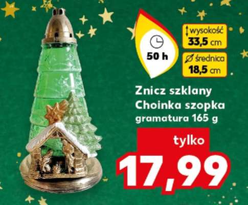 Znicz szklany Choinka Szopka