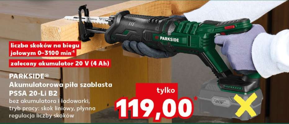 PARKSIDE® Akumulatorowa piła szablasta PSSA 20-Li B2