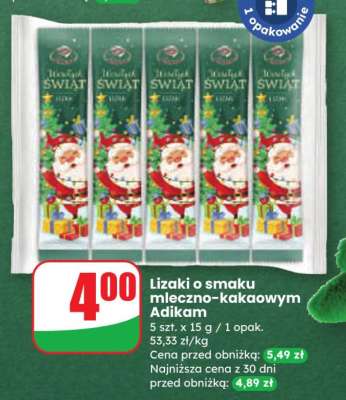 Lizaki o smaku mleczno-kakaowym Adikam