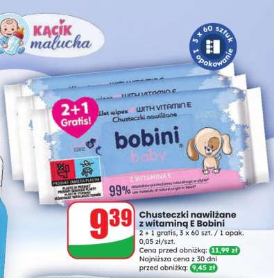 Chusteczki nawilżane z witaminą E Bobini