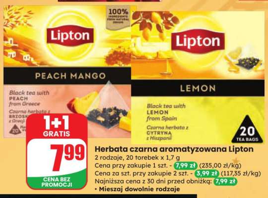 Herbata czarna aromatyzowana Lipton