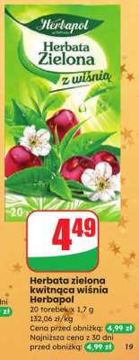 Herbata zielona kwitnąca wiśnia Herbapol