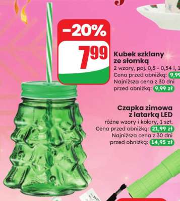 Kubek szklany ze słomką