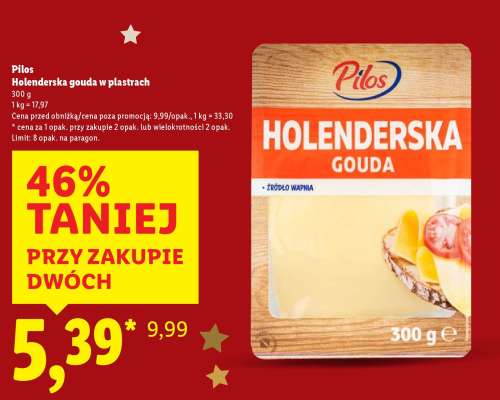PILOS Holenderska gouda w plastrach