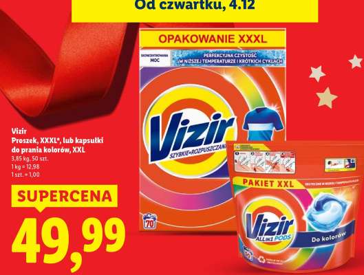 Vizir Proszek, XXXL lub kapsułki do prania kolorów, XXL